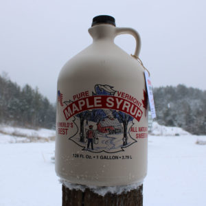 Gallon jug of 100% Vermont Black Creek Maple syrup